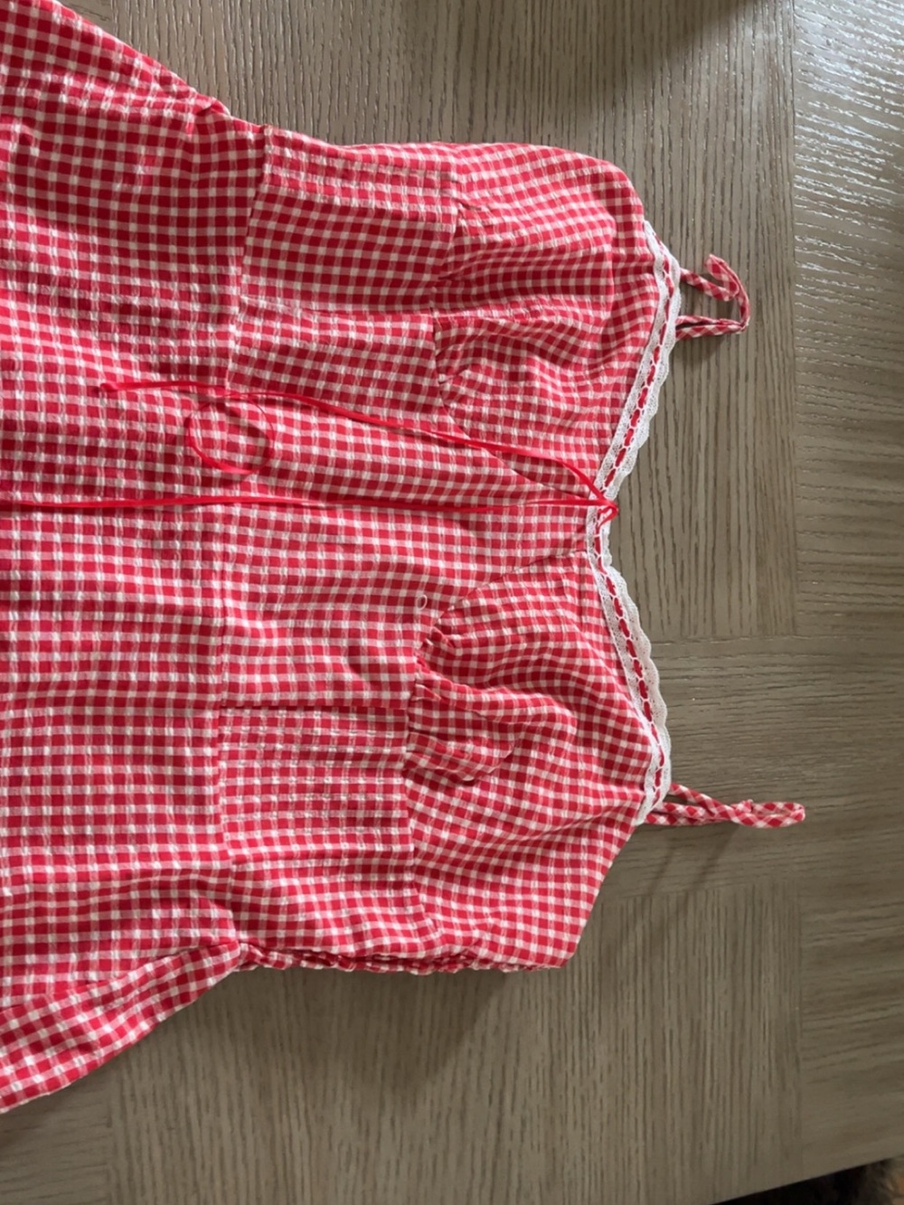 Red Gingham Spaghetti Strap Top